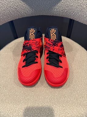 Nike Kyrie 2s Orange and Black Basketball Sneakers with Strap